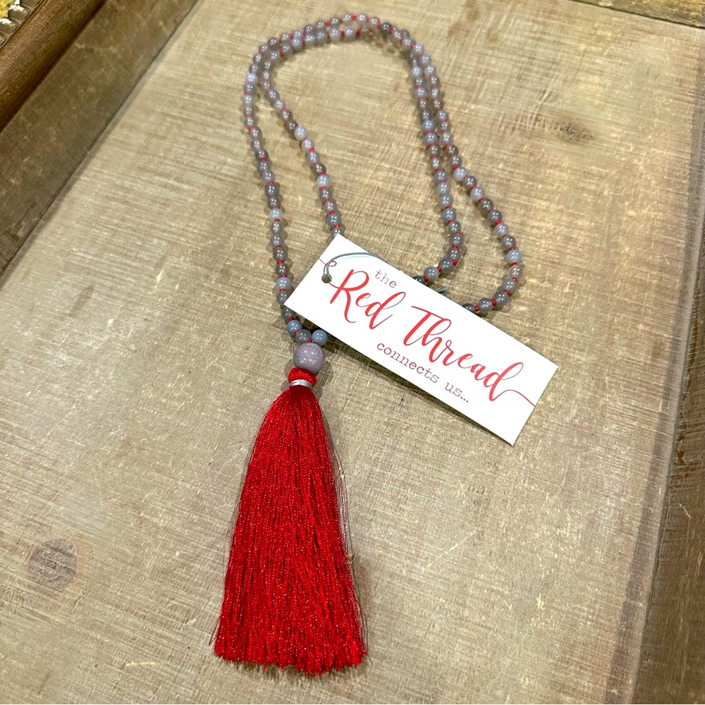 NEW! Demdaco Red Thread Tassel Necklace